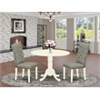 Pemberly Row 3-Piece Wood Dining Set in Linen White and Smoke Finish