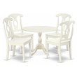 Pemberly Row 5-Piece Wood Dining Set with Linen White Finish