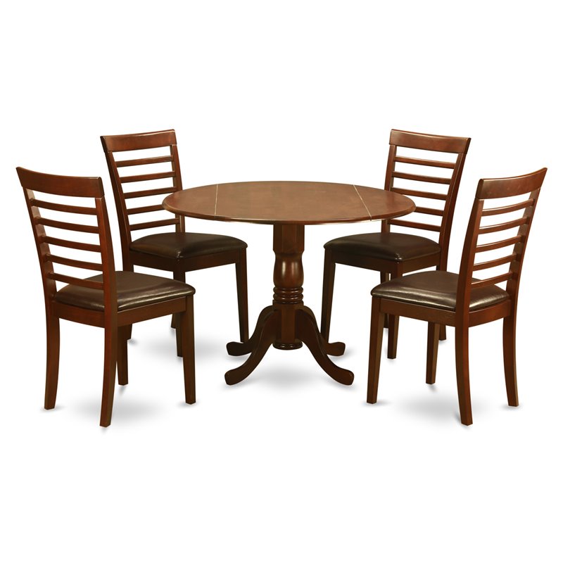 Pemberly Row 5-Piece Mahogany Round Dining Table and Chair Set