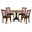 Pemberly Row 5-Piece Mahogany Round Dining Table and Chair Set