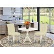Pemberly Row 3-Piece Wood Dining Set with High Back in Linen White