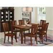Pemberly Row 7-Piece Mahogany Wood Kitchen Table and Chair Set