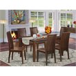 Pemberly Row 7-Piece Wood Dining Set with Mid-Century Design in Mahogany