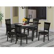 Pemberly Row 7-Piece Traditional Wood Dining Set in Black Finish