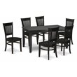 Pemberly Row 7-Piece Traditional Wood Dining Set in Black Finish