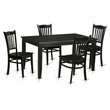 Pemberly Row 5-Piece Traditional Wood Dining Set in Black Finish