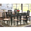 Pemberly Row 7-Piece Wood Dining Room Table Set in Black Finish