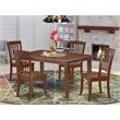 Pemberly Row 5-Piece Wood Dining Set with Slat Back in Mahogany Finish
