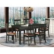 Pemberly Row 7-Piece Dining Set with Leather Seats in Black Finish