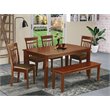 Pemberly Row 6-Piece Wood Kitchen Dining Set in Mahogany Finish