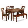 Pemberly Row 6-Piece Wood Kitchen Dining Set in Mahogany Finish