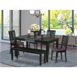 Pemberly Row 6-Piece Wood Dining Table and Chair Set in Black