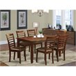 Pemberly Row 7-Piece Dining Set with Faux Leather Chairs in Mahogany