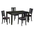 Pemberly Row 5-Piece Wood Dining Table and Chair Set in Black Finish