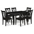 Pemberly Row 7-Piece Dining Set with Rectangular Table in Black