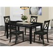 Pemberly Row 5-Piece Wood Dining Set with Rectangle Table in Black