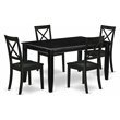 Pemberly Row 5-Piece Wood Dining Set with Rectangle Table in Black
