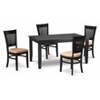 Pemberly Row 5-Piece Rubber Wood Kitchen Set with Slatted Chairs in Black
