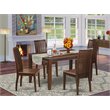 Pemberly Row 5-Piece Mahogany Wood Dinette Set with Wood Seat Chairs