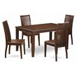 Pemberly Row 5-Piece Mahogany Wood Dinette Set with Wood Seat Chairs