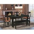 Pemberly Row 6-Piece Traditional Wood Dining Set in Black Finish