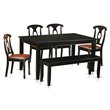 Pemberly Row 6-Piece Traditional Wood Dining Set in Black Finish
