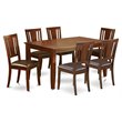 Pemberly Row 7-Piece Wood Dining Table Set in Mahogany Finish