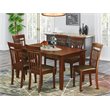 Pemberly Row 7-Piece Dining Room Set Wood in Mahogany Finish