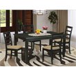 Pemberly Row 5-Piece Wood Dining Table and Chair Set in Black Finish