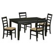 Pemberly Row 5-Piece Wood Dining Table and Chair Set in Black Finish