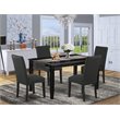 Pemberly Row 5-Piece Wood Dining Table and Chair Set in Black
