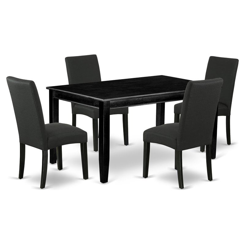 Pemberly Row 5-Piece Wood Dining Table and Chair Set in Black