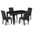 Pemberly Row 5-Piece Wood Dining Table and Chair Set in Black