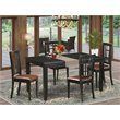 Pemberly Row 5-Piece Traditional Wood Dining Table Set in Black