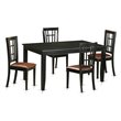 Pemberly Row 5-Piece Traditional Wood Dining Table Set in Black