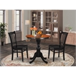 Pemberly Row 3-Piece Wood Dining Set with Slatted Back in Black & Cherry