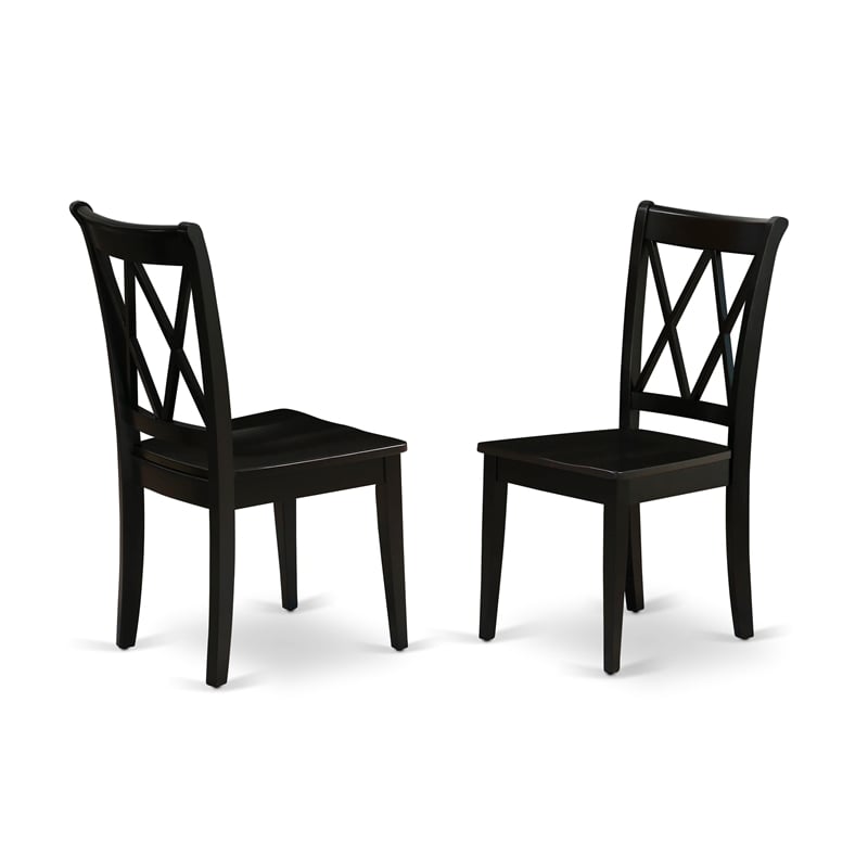 Pemberly Row 3-Piece Wood Dining Set with Double X Back in Black & Cherry