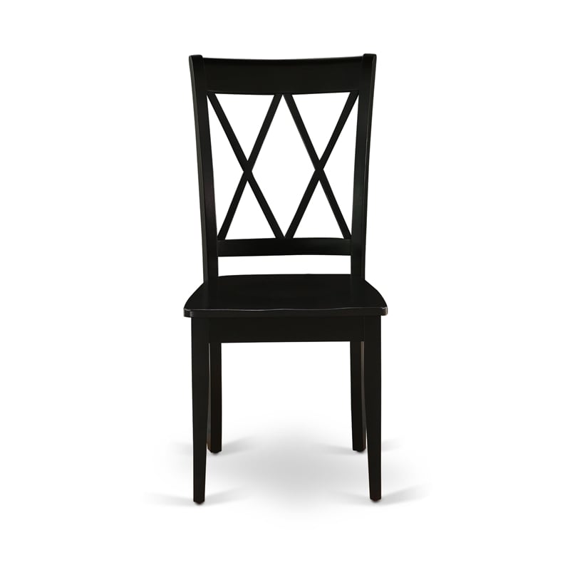 Pemberly Row 3-Piece Wood Dining Set with Double X Back in Black & Cherry