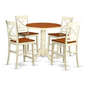Pemberly Row 5-Piece Wood Dining Room Set in Buttermilk & Cherry Finish