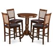 Pemberly Row 5-Piece Wood Dining Set with Round Table in Mahogany Finish