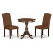 Pemberly Row 3-Piece Wood Dining Set with Round Table in Mahogany Finish