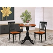 Pemberly Row 3-Piece Wooden Dining Set with Slatted Chairs in Black/Cherry