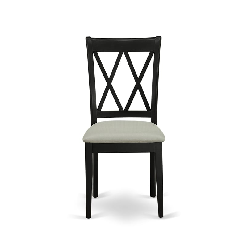 Pemberly Row 3-Piece Dining Set with Double X Back Chairs in Black/Cherry