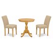 Pemberly Row 3-Piece Traditional Wood Dining Set in Oak Finish