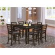 Pemberly Row 7-Pc Wood Dining Table Set with Cappuccino Finish