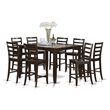 Pemberly Row 9-Piece Counter Height Dining Table Set in Cappuccino Finish