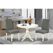 Pemberly Row 3-Piece Wood Dining Table Set in Linen White and Gray