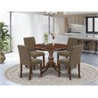 Pemberly Row 5-Piece Wood Dining Set in Mahogany and Coffee Finish