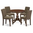 Pemberly Row 5-Piece Wood Dining Set in Mahogany and Coffee Finish
