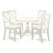 Pemberly Row 5-Piece Wood Kitchen Set with X-Back Chairs in Linen White